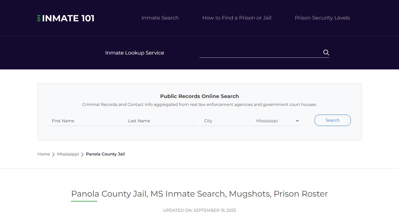 Panola County Jail, MS Inmate Search, Mugshots, Prison Roster