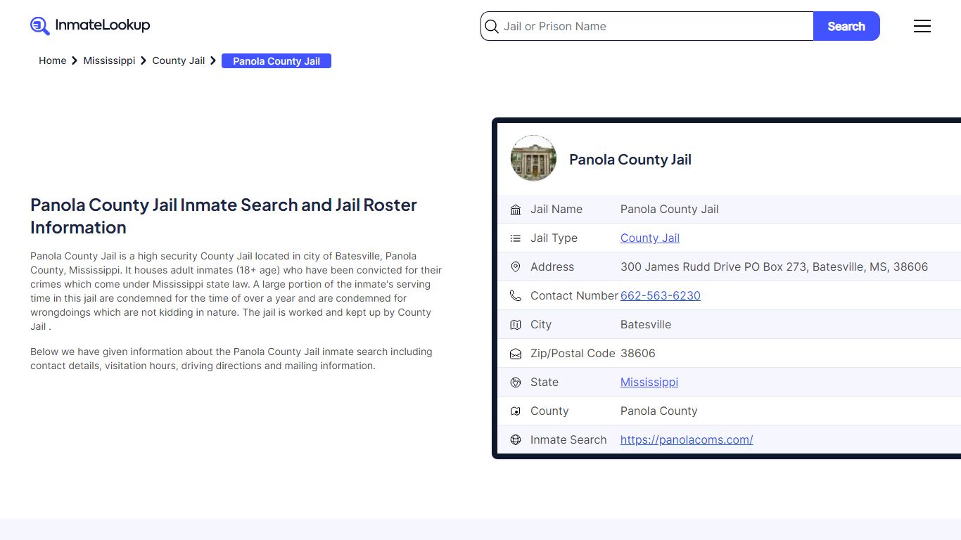 Panola County Jail Inmate Search and Jail Roster Information